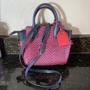 Reed NWOT Modern Luxury Red and Black Chevron Bag